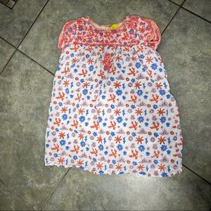 Roberta Roller Rabbit Sea Theme Coral Starfish Embroidered Dress Sz 6 Beach EUC